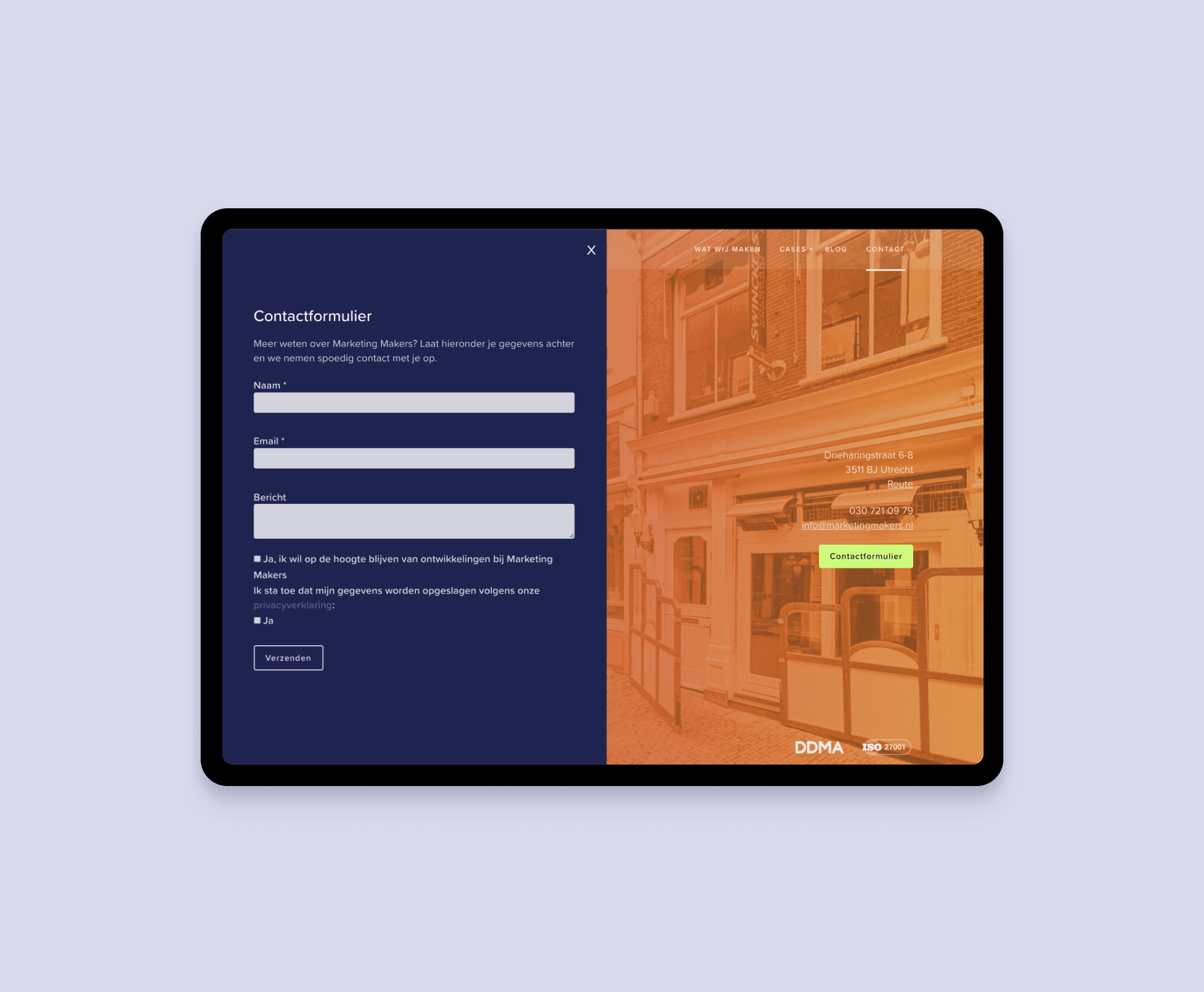 Marketing Makers webdesign - Freelance UX/UI Designer and Lead Amsterdam