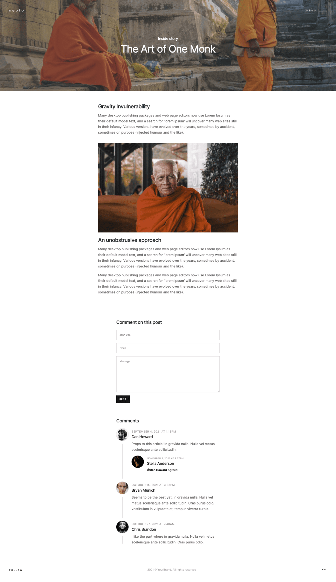 Neoto Website Template - Freelance UX/UI Designer Amsterdam